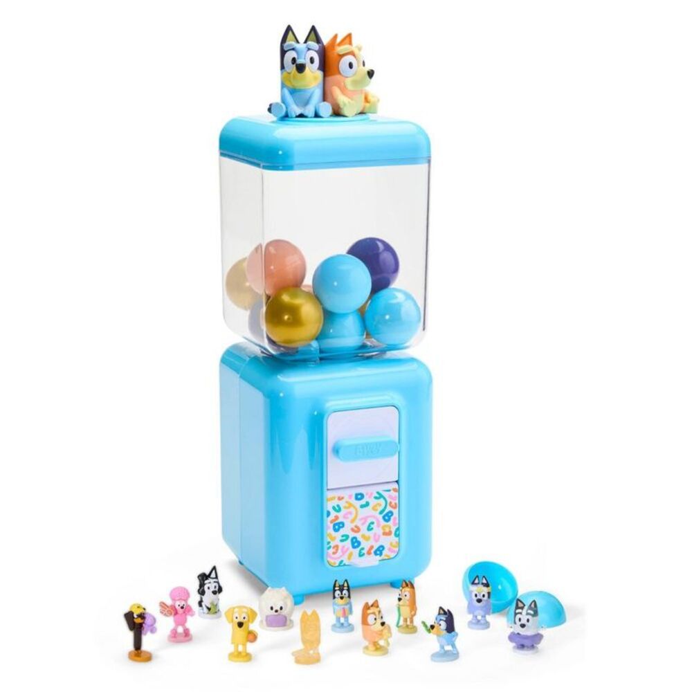 FAO Schwarz Bluey Toy Vending Machine Throwback Play Market Stand - 13pk